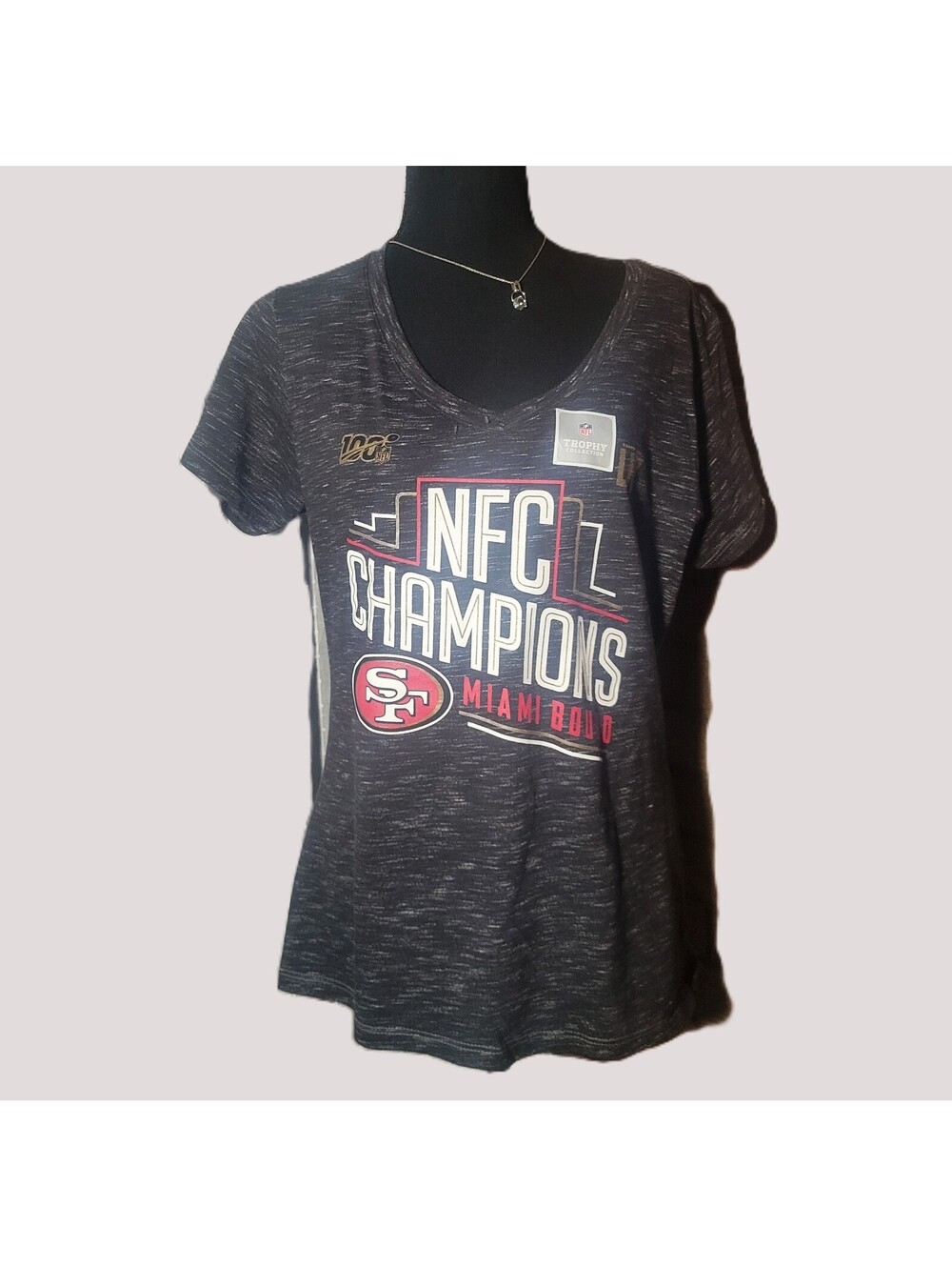 San Francisco 49ers 2019 NFC Champions "Miami Bound" T-Shirt - Women's Size M
